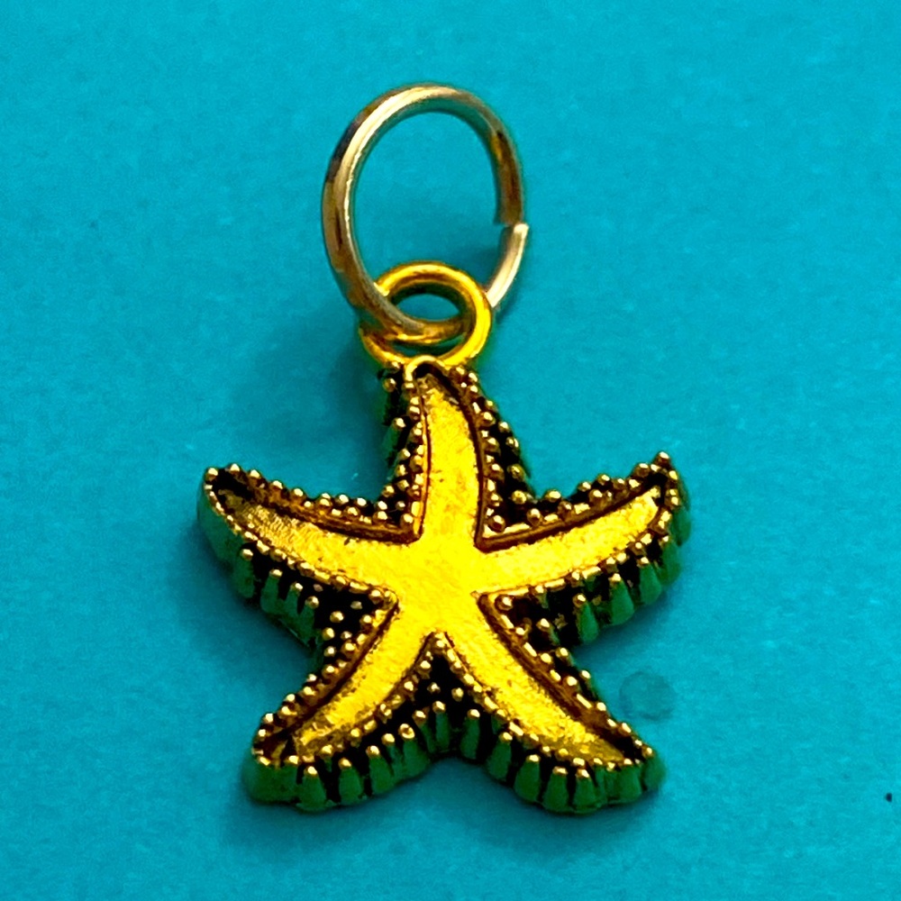 5/$10❤️❤️❤️NEW BRASS STARFISH CHARM PENDANT